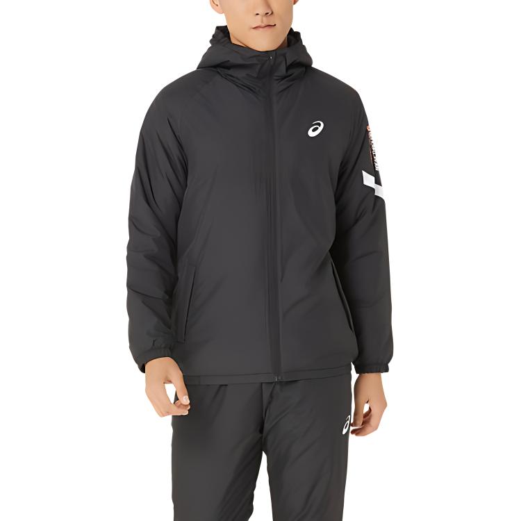 ASICS Logo Black Hooded Jacket - Casual and Warm 2031E274-001