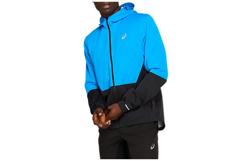 ASICS Logo Colorblock Hoodie Zip Jacket Blue 2011B195-401