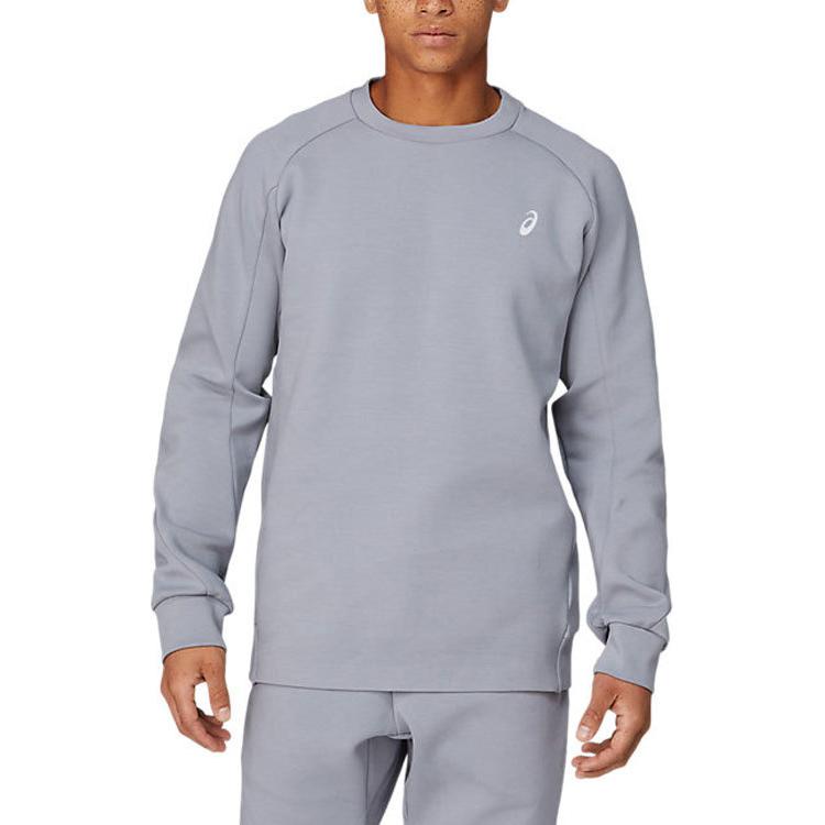 ASICS Logo Crewneck Knit Sweatshirt Grey 2031C324-022