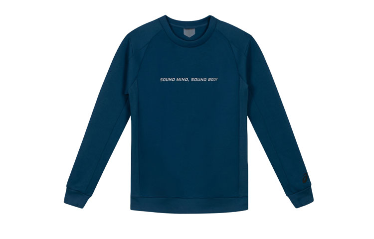 ASICS Logo Crewneck Long Sleeve Sweatshirt Deep Blue 2031D735-400