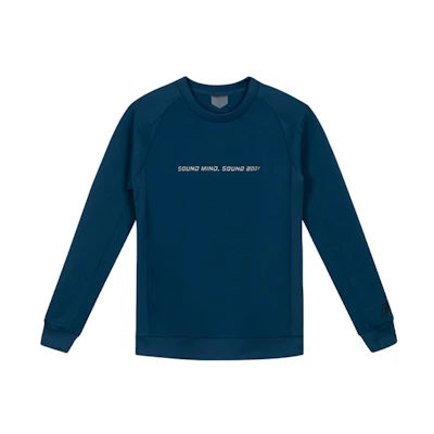 ASICS Logo Crewneck Long Sleeve Sweatshirt Deep Blue 2031D735-400