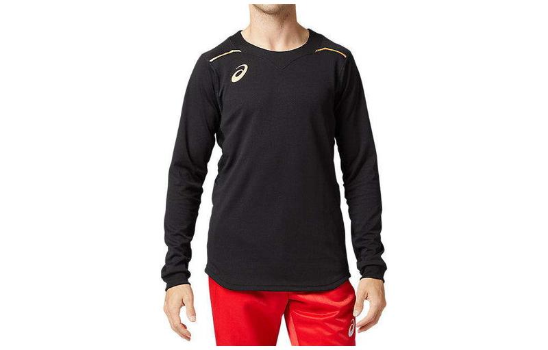 ASICS Logo Graphic Crewneck Long-Sleeve Sweatshirt Unisex Black 2051A115-001