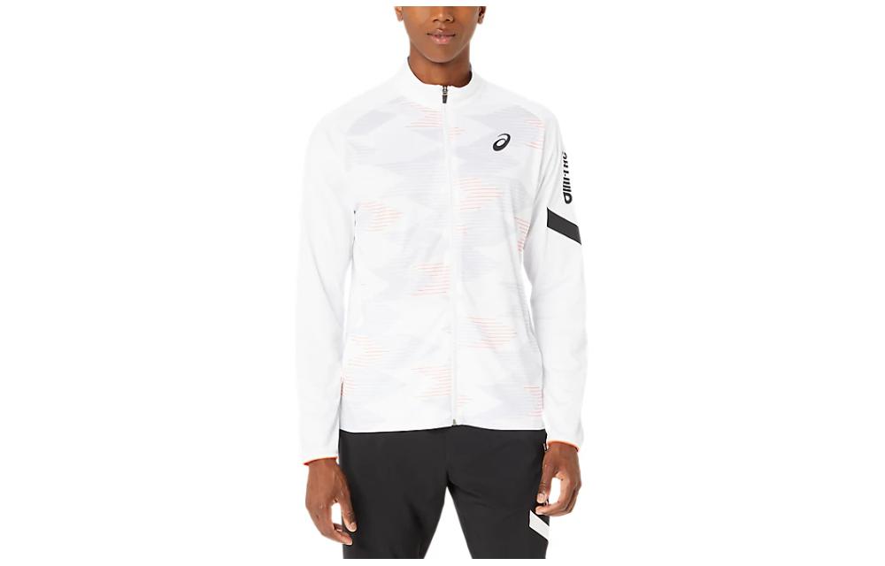 ASICS Logo Graphic Zip-Up Jacket Bright White Long Sleeve 2031E539-100