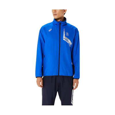 ASICS Logo High-Neck Casual Long-Sleeve Jacket Blue 2031D590-401
