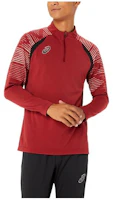 ASICS Logo Patch Striped Half-Zip Track Jacket Red 2101A270-600 ASICS Logo Patch Striped Half-Zip Track Jacket Red 2101A270-600