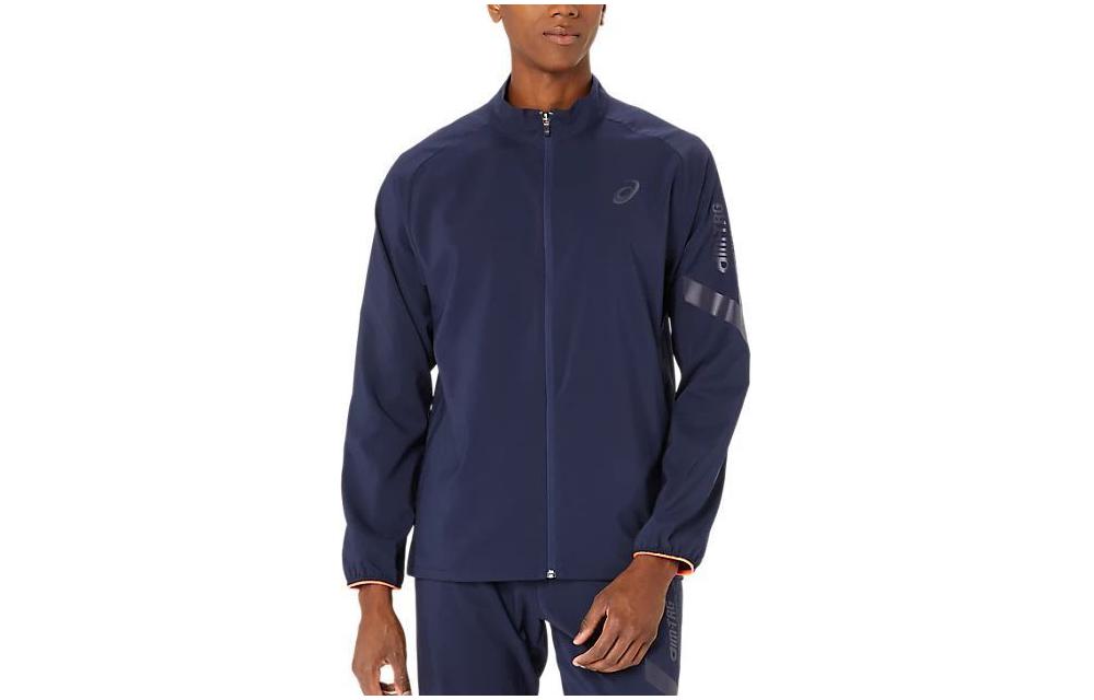 ASICS Logo Patch Zip-Up Jacket Midnight Blue Unisex 2031E542-400