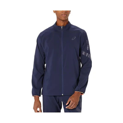 ASICS Logo Patch Zip-Up Jacket Midnight Blue Unisex 2031E542-400