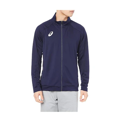 ASICS Logo Pattern Print Zip-Up Jacket Long Sleeve - Navy Blue 2101A185-400