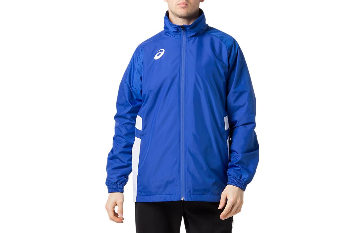 ASICS Logo Print Colorblock Zip Jacket Blue Long Sleeve 2063A072-400