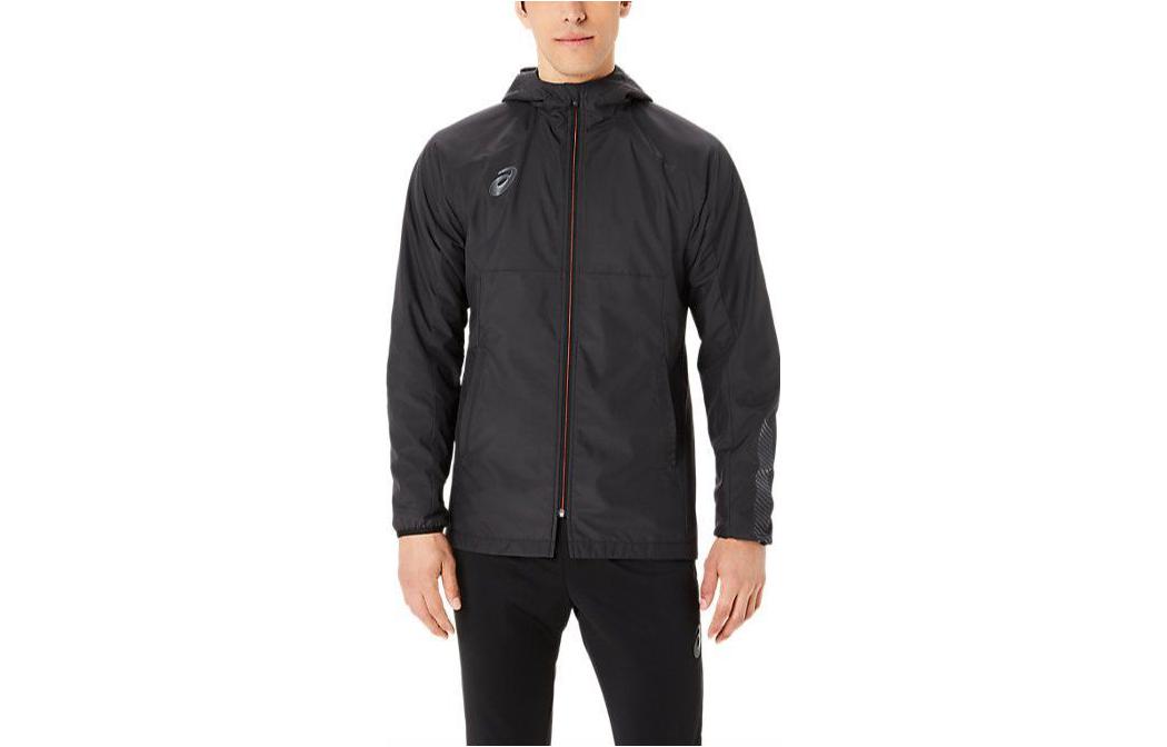 ASICS Logo Print Fitted Zip-Up Hoodie Jacket - Black 2101A238-001