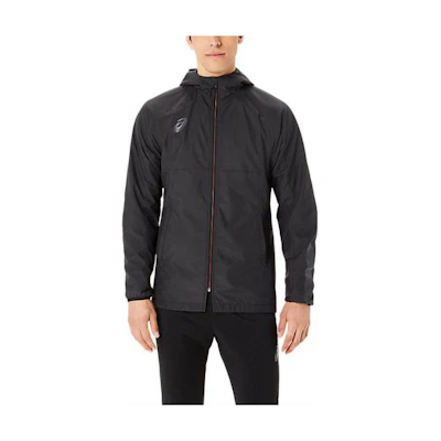 ASICS Logo Print Fitted Zip-Up Hoodie Jacket - Black 2101A238-001