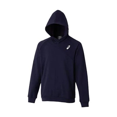 ASICS Logo Print Loose Fit Hoodie Navy Blue 2121A243-400