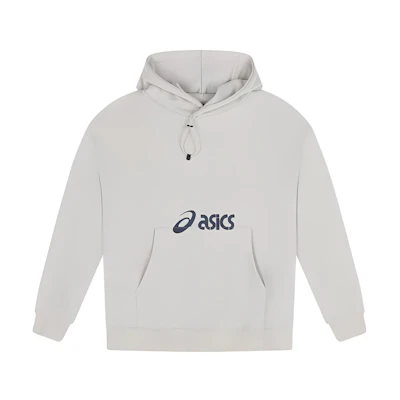 ASICS Logo Print Oversized Hoodie Beige Unisex Long-Sleeve Sweatshirt 2203A211-250