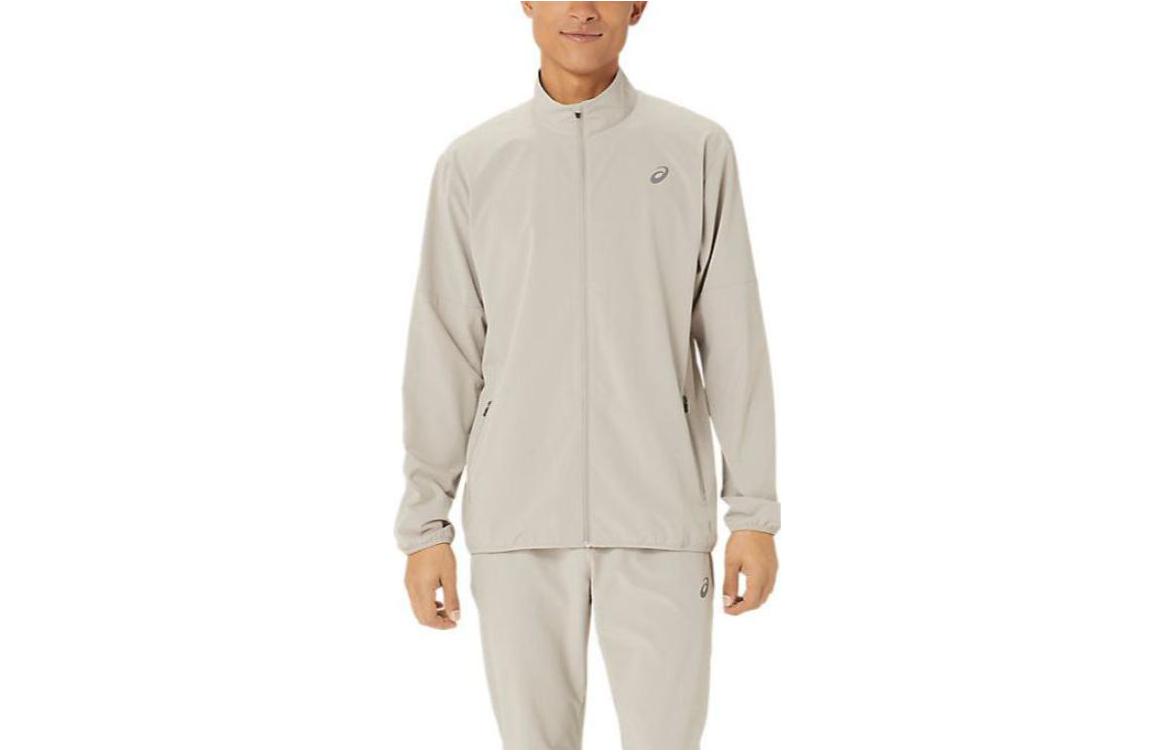 ASICS Logo Print Stand Collar Full-Zip Jacket Moon Rock - 2011C892-250