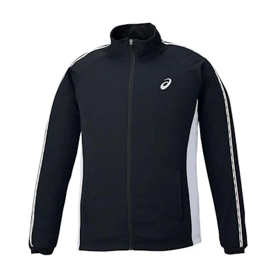 ASICS Logo Print Striped Zip-Up Jacket - Black Long Sleeve 2031D811-100