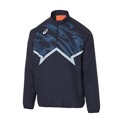 ASICS Logo Print Zip-Up Long-Sleeve Jacket Navy Blue 2121A350-400