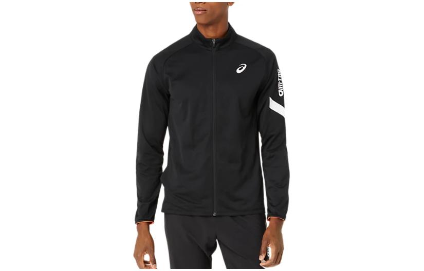 ASICS Logo Print Zip-Up Track Jacket Black 2031E540-001