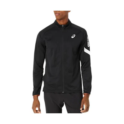 ASICS Logo Print Zip-Up Track Jacket Black 2031E540-001