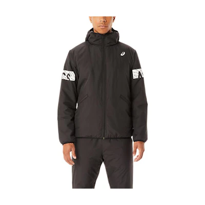 ASICS Logo Print Zip Hoodie Casual Jacket Brown () 2031D048-001