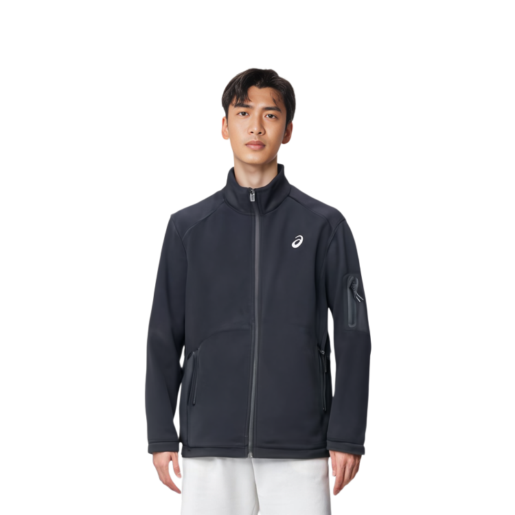 Details for ASICS标志印花拼色拉链运动夹克 - 黑色 2031E443-001