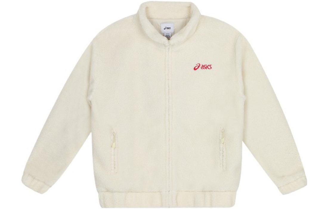 ASICS Logo Printed Cozy Zip-Up Jacket Unisex - White 2203A201-100