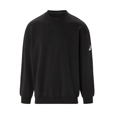 ASICS Logo Printed Crewneck Pullover Sweatshirt Black 2063A321-001