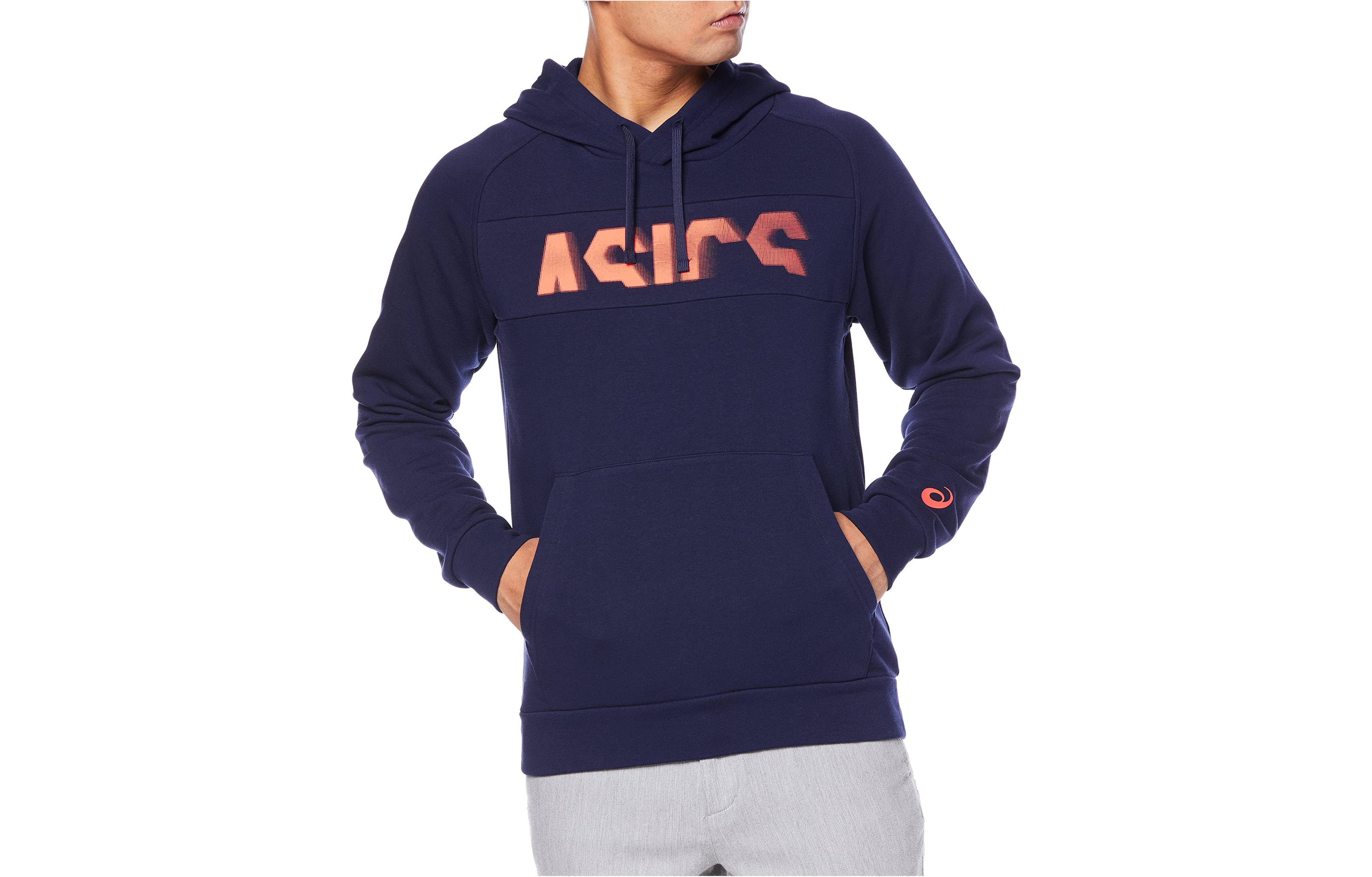 ASICS Logo Printed Pullover Hoodie Deep Blue 2031C686-400