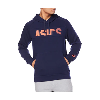 ASICS Logo Printed Pullover Hoodie Deep Blue 2031C686-400