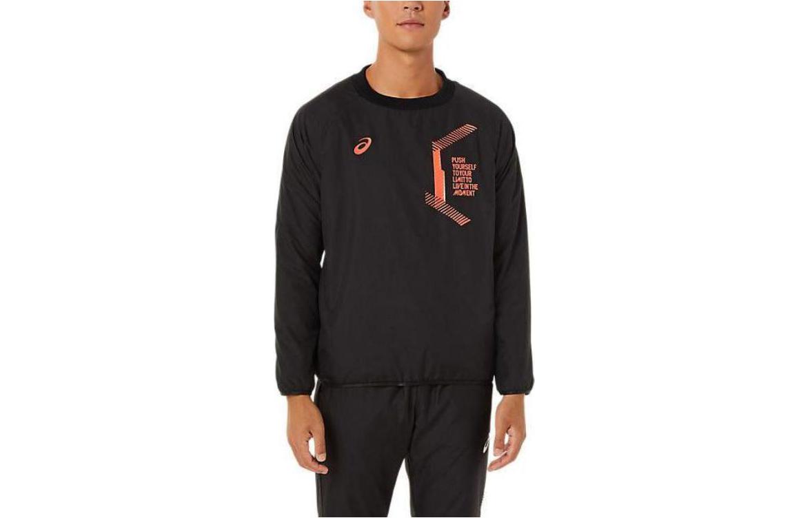 ASICS Logo Pullover Fit Long Sleeve Sweatshirt Black 2031C674-002