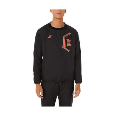 ASICS Logo Pullover Fit Long Sleeve Sweatshirt Black 2031C674-002