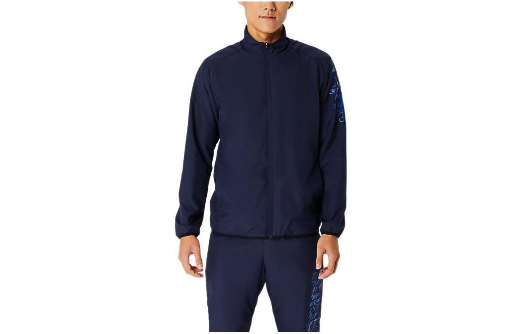 ASICS Logo Zip-Up High Neck Jacket Blue 2031E236-402
