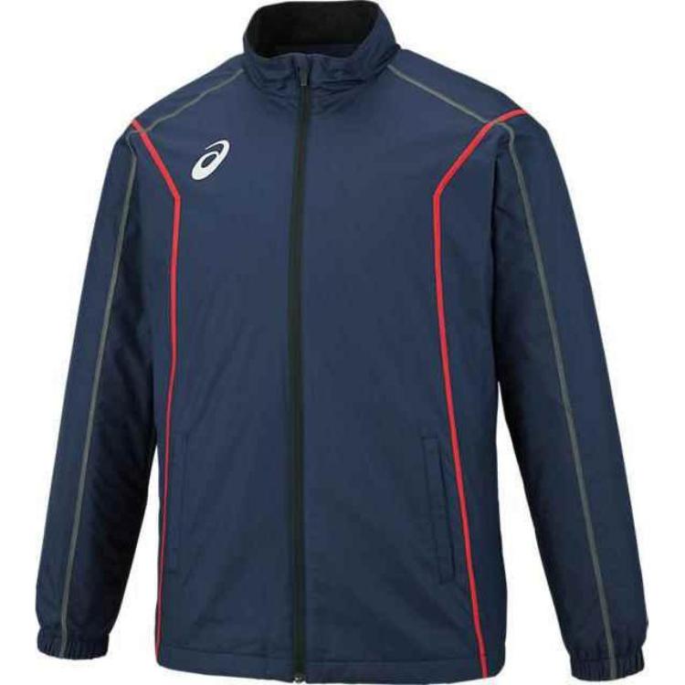 ASICS Logo Zip-Up Jacket for Men - Black Long Sleeve with Stand Collar 2031A240-401
