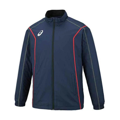 ASICS Logo Zip-Up Jacket for Men - Black Long Sleeve with Stand Collar 2031A240-401