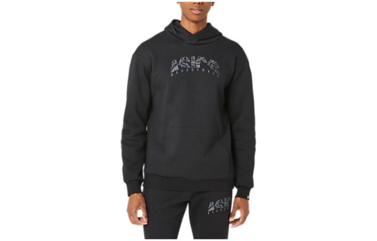 ASICS Loose Fit Hoodie Black with Letter Print 2063A332-001