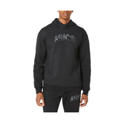 ASICS Loose Fit Hoodie Black with Letter Print 2063A332-001
