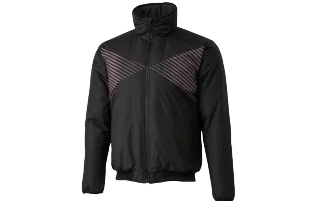 ASICS Loose Fit Stand Collar Zip-Up Striped Jacket - Black 2121A167-001