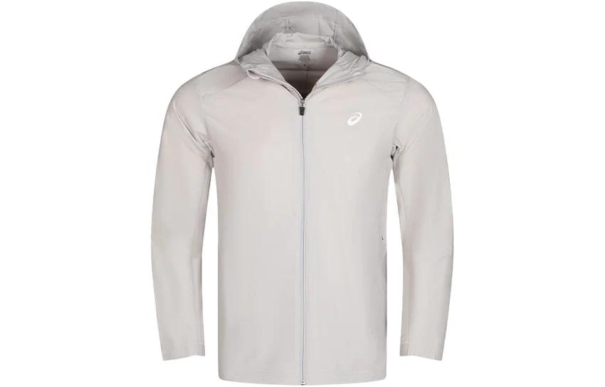 ASICS Luminous Logo Hooded Jacket Men’s Long Sleeve Coat - Gray 2011C971-020