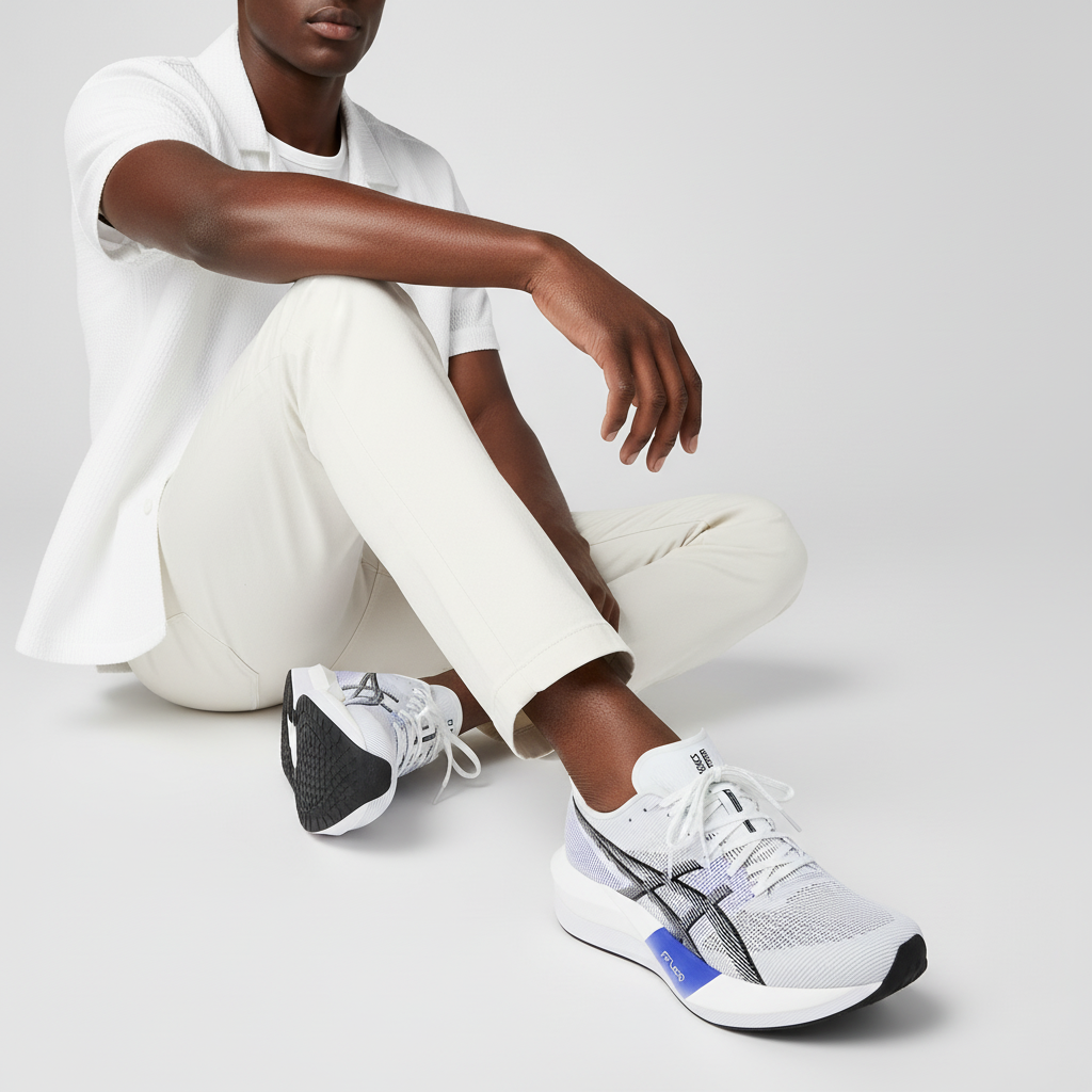 Order Asics Magic Speed 5 Kasut Lari Putih/Hitam 1013A183-100