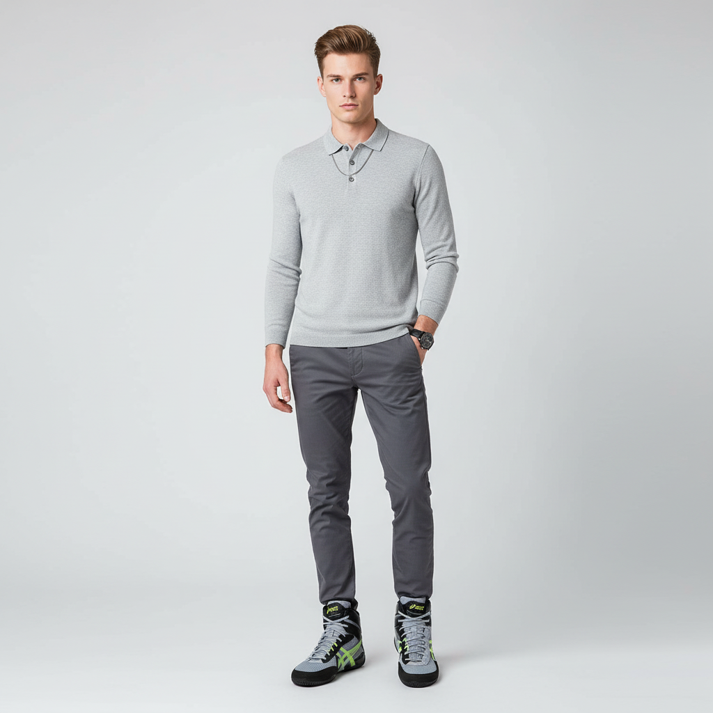 Lookbook ASICS Matcontrol 3 ''Abu-Abu Biru Kuning Stabil'' 1081A053-400