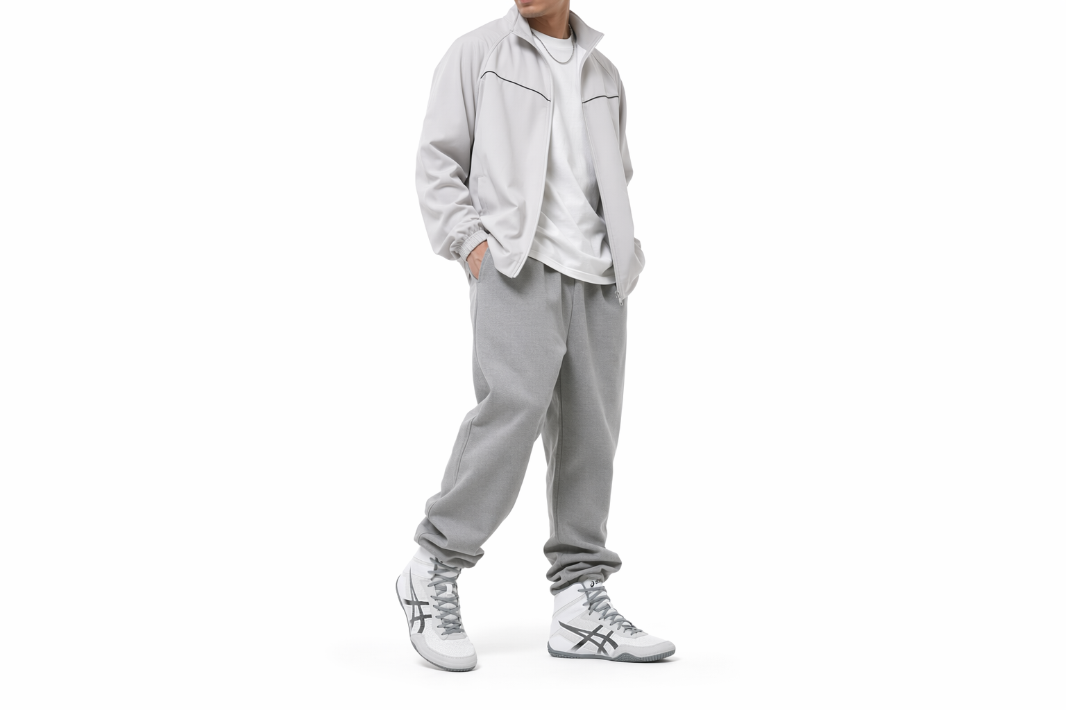 Order ASICS Matcontrol 3摔跤鞋 白色/枪金属色 1081A053-102