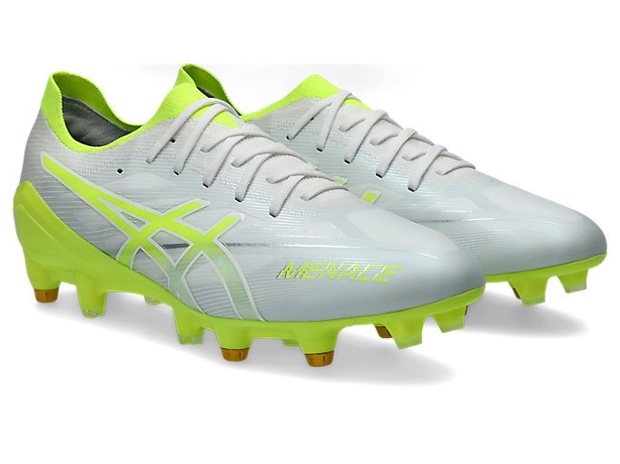 Order Botas de Fútbol Híbridas ASICS Menace 5 Blanco/Amarillo Seguridad. 1111A272-103