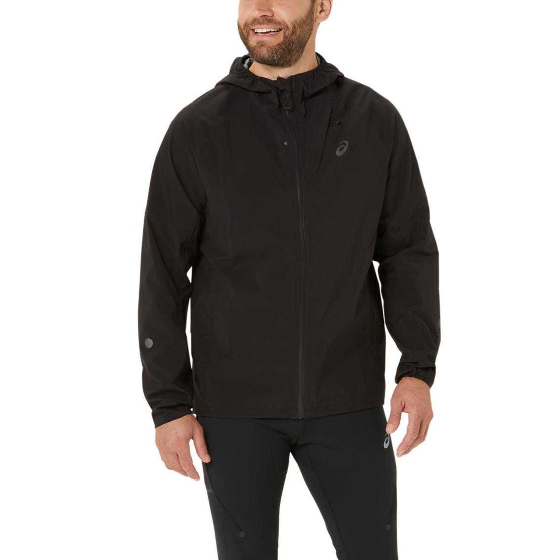 ASICS Metarun Waterproof Breathable Hooded Jacket Black 2011D121-001