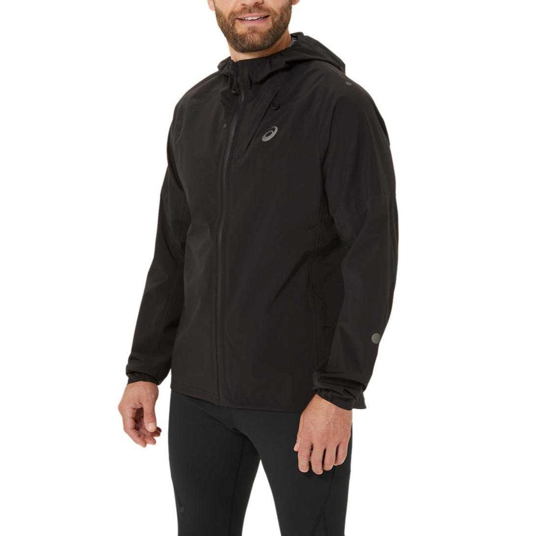 Shop ASICS Metarun 防水透气连帽夹克 黑色 2011D121-001