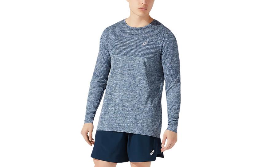 ASICS Multi-Color Logo Crewneck Sweatshirt Blue/Grey 2011A782-401