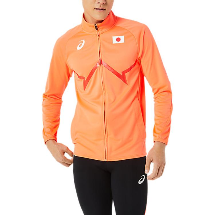 ASICS National Team ACTIBREEZE Breathable Comfort Track Jacket Orange Men 2093A144-601