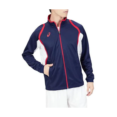 ASICS Navy Blue Logo Print Long-Sleeve Zip-Up Jacket 2031D912-400