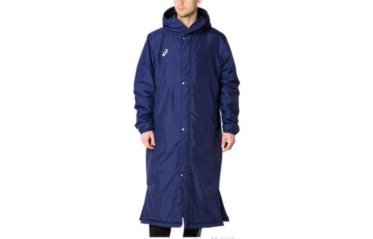 ASICS Navy Blue Long Hooded Logo Training Jacket 2031A904-400