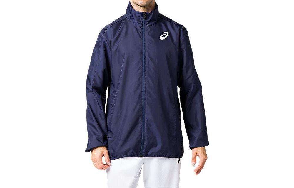 ASICS Navy Blue Solid Color Zip-Up Long-Sleeve Jacket 2091A165-400