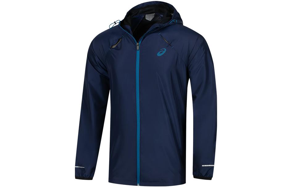 ASICS Navy Breathable Hoodie Zip-Up Running Jacket 2011C330-400