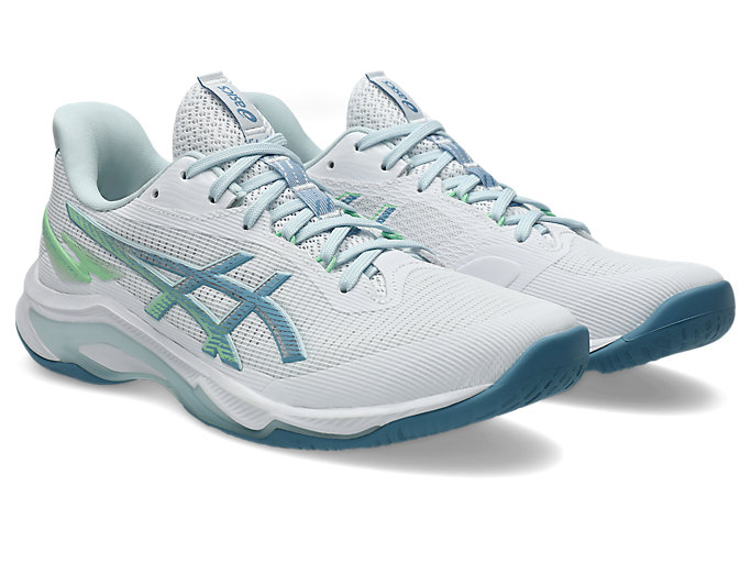 Order Asics Netburner Ballistic FF 4 排球鞋 白色/Saba 藍色室內球場鞋 1053A070-102